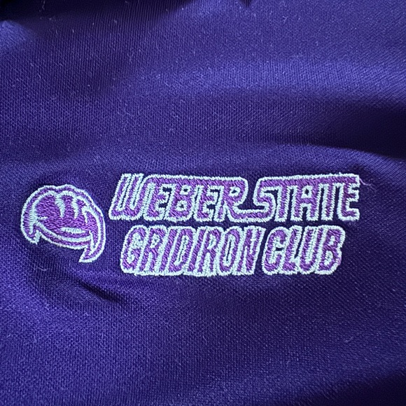 WEBER STATE Gridiron Club “Antigua” DryFit Polo, Purple - Picture 5 of 7